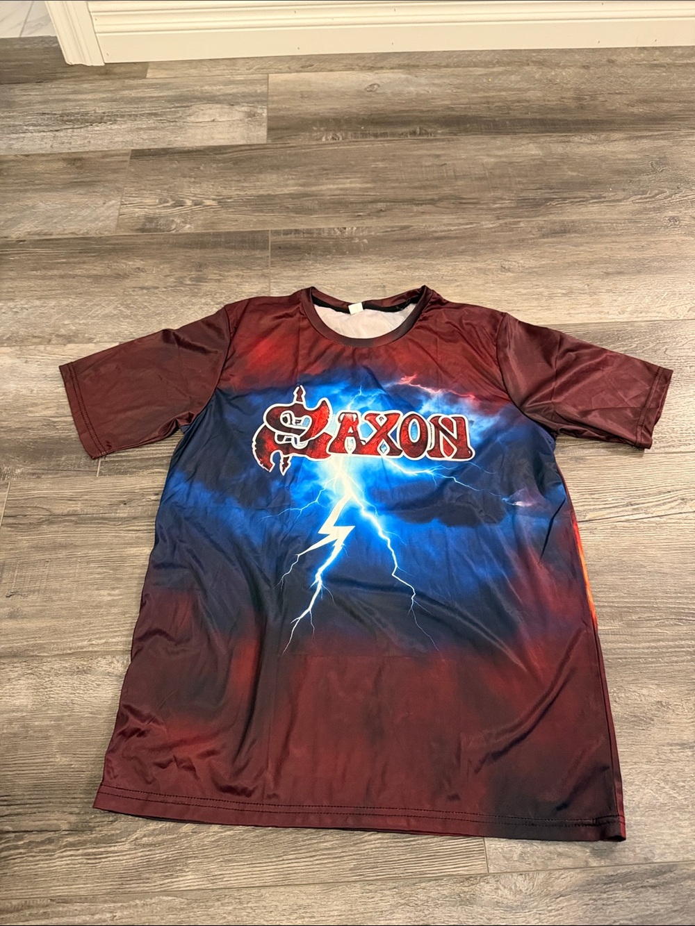 Saxon Lightning Graphic Tee - Red & Blue